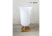 WHITE-H1337-30TCYP - WHITE Handmade Colour Vase
